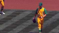 The 2013 A's donned '69 version of uniform