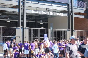 Students reside in the West end zone Dawg Pack 
