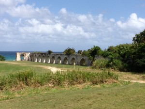 Ancient aqueduct remnant alongside No. 7.